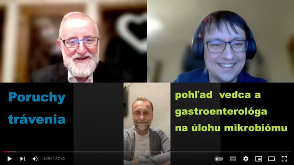 L. Kužela a A. Bomba diskutují o tom, jak funkční poruchy trávení souvisejí se změnami mikrobiomu.