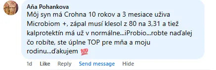 Recenze z Facebooku: zákaznice Mikrobióm+®